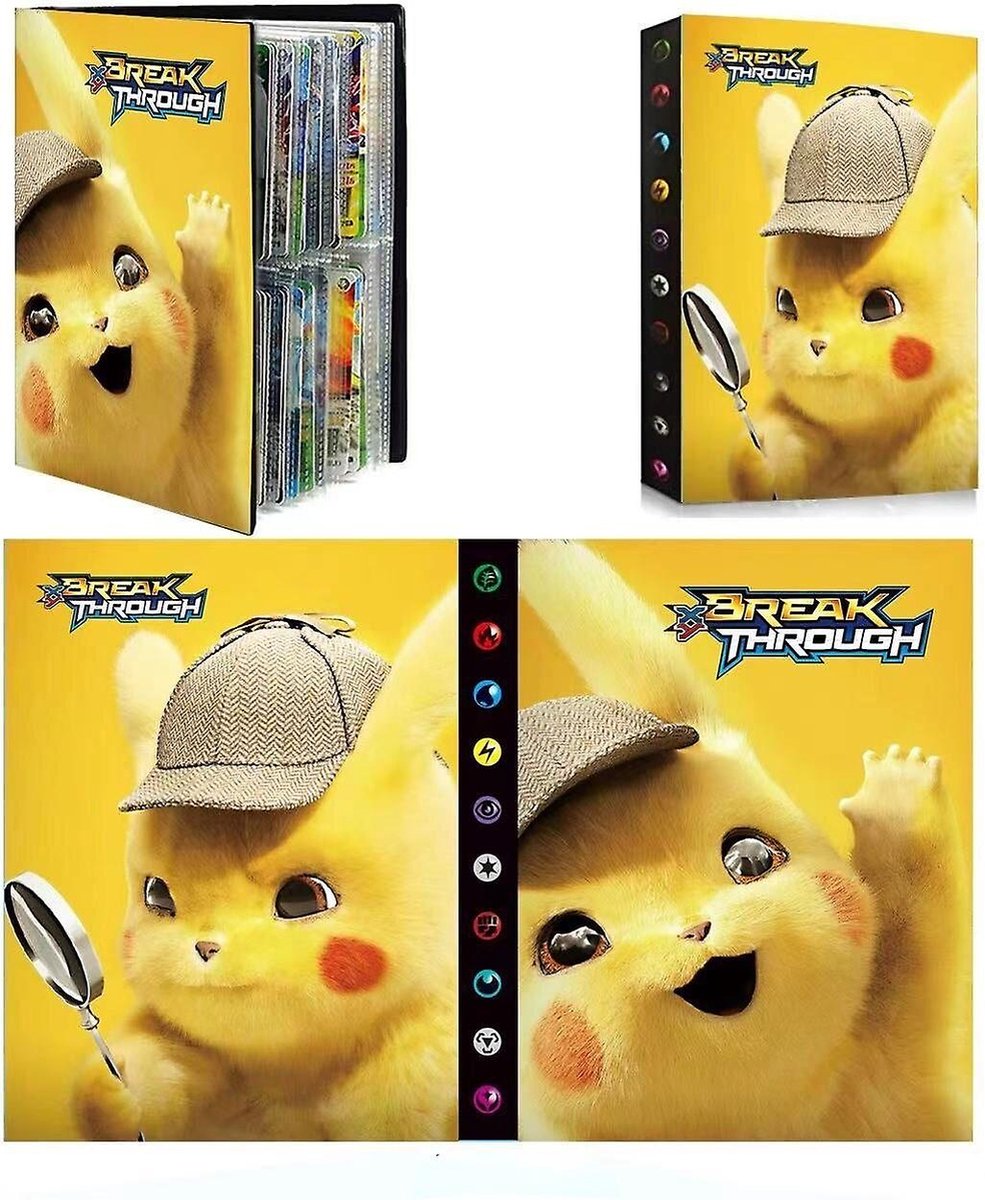 Pikachu Detective - Pokémon 4 pockets Verzamelmap voor 240 kaarten + Pokémon Balpen + 5 Pokémon Stickers {Speelgoed voor kinderen jongens meisjes | Verzamelalbum Map Pokemon Sword & Shield GO Elite Trainer Box}